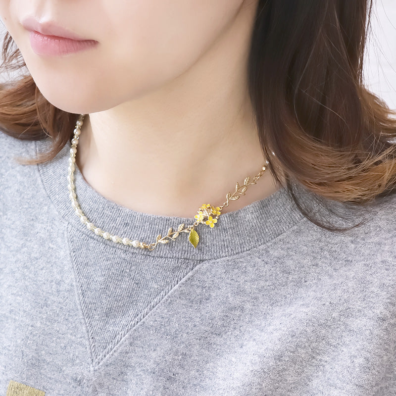 レシピNo.KR0682 チャーム菜の花のアクセサリー4種