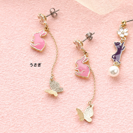 レシピNo.KR0683 さくらとアニマルチャームのピアス2種