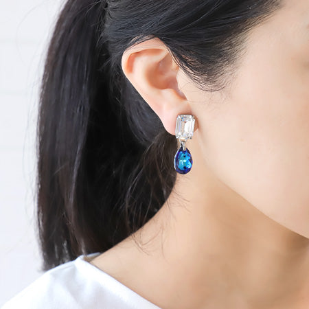 Recipe No.KR0688 Six types of ear accessories made of Kiwa crystal and metal fittings with stone seats