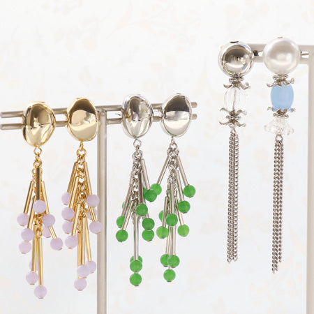 レシピNo.KR0700 ドイツ製アクリルのメタルミックスピアス2種