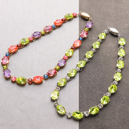 Recipe No.KR0705 Kiwa crystal citrus green bijou stone necklace