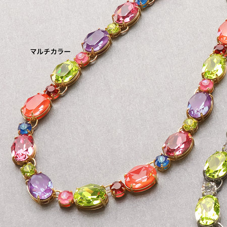 Recipe No.KR0705 Kiwa crystal citrus green bijou stone necklace