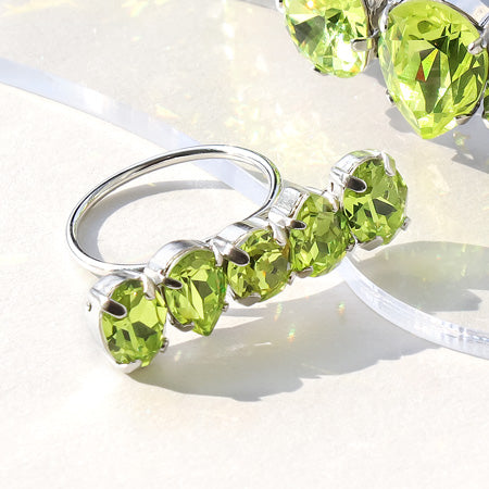 Recipe No.KR0706 Kiwa crystal citrus green one-tone bijou bracelet & ring