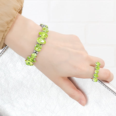 Recipe No.KR0706 Kiwa crystal citrus green one-tone bijou bracelet & ring