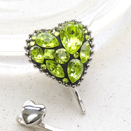 Crystal citrus green pony hook & Hair Pin