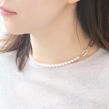 レシピNo.KR0714 ヴィンテージカッパーのバイカラーネックレス2種