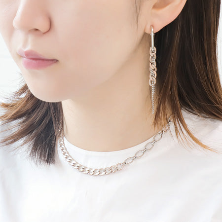 レシピNo.KR0715 ヴィンテージカッパーとロジウムカラーのネック&ピアス
