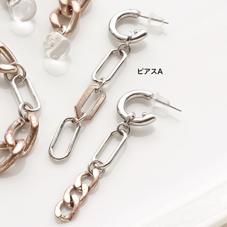 レシピNo.KR0716 ヴィンテージカッパーとロジウムカラーのアクセサリー3種