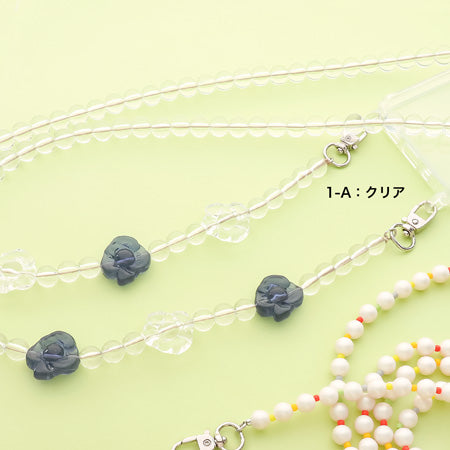 レシピNo.KR0721 大きめビーズを通して作る簡単スマホショルダー2種