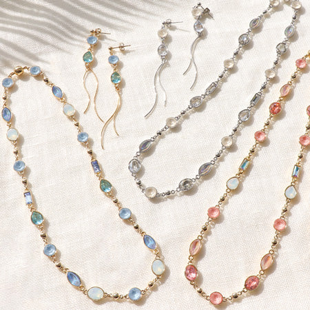 Recipe No.KR0725 Kiwa crystal lacquer ignite neck and earrings