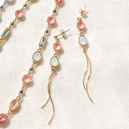 Recipe No.KR0725 Kiwa crystal lacquer ignite neck and earrings