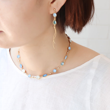 レシピNo.KR0725 貴和クリスタルラッカーイグナイトのネック&ピアス