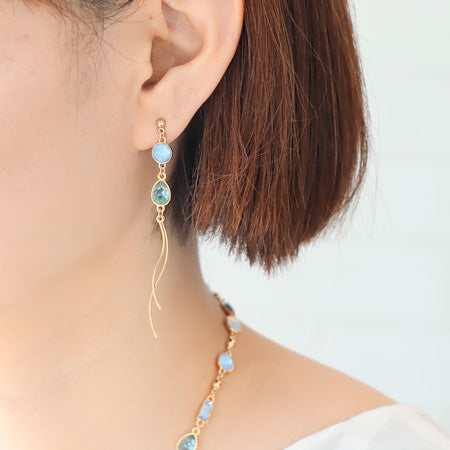 レシピNo.KR0725 貴和クリスタルラッカーイグナイトのネック&ピアス