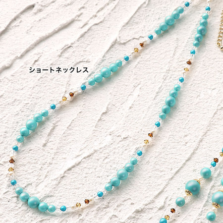 レシピNo.KR0727 クリスタルパールの3wayネック&ピアス