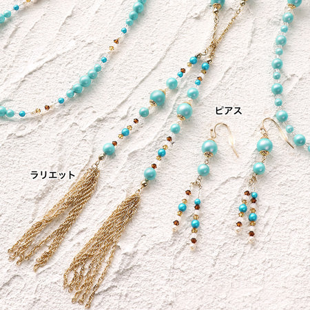 レシピNo.KR0727 クリスタルパールの3wayネック&ピアス
