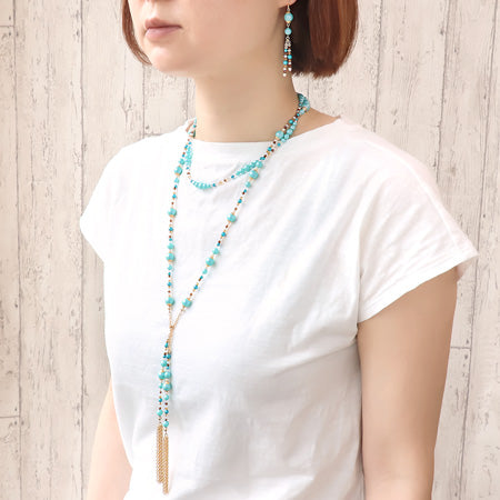 レシピNo.KR0727 クリスタルパールの3wayネック&ピアス