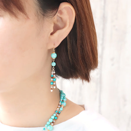 レシピNo.KR0727 クリスタルパールの3wayネック&ピアス