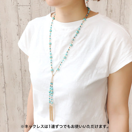 レシピNo.KR0727 クリスタルパールの3wayネック&ピアス