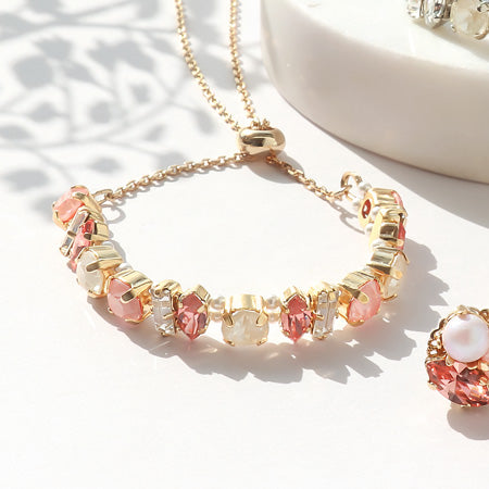 Recipe No.KR0728 Kiwa Crystal Lacquer Ignite Bracelet & Earrings