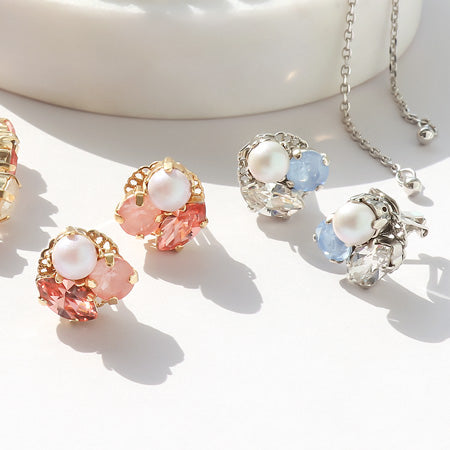 Recipe No.KR0728 Kiwa Crystal Lacquer Ignite Bracelet & Earrings