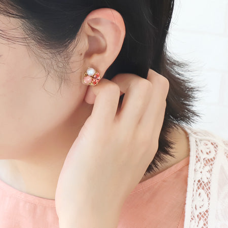 Recipe No.KR0728 Kiwa Crystal Lacquer Ignite Bracelet & Earrings