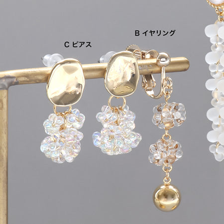 レシピNo.KR0736 チェコファルファーレのイヤーアクセサリー3種