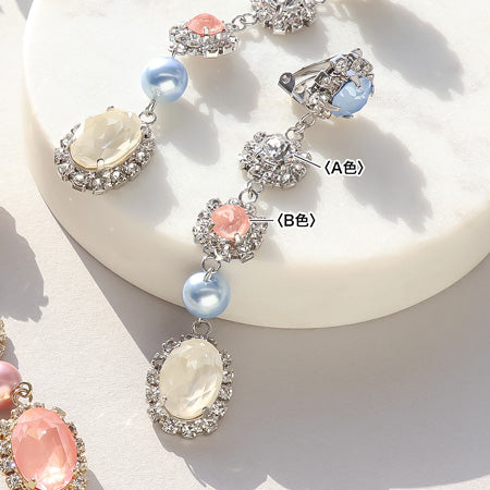 レシピNo.KR0741 貴和クリスタルのロングビジューイヤリング