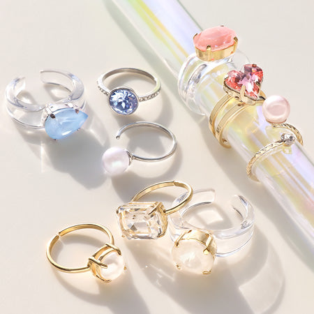 Recipe No.KR0742 Trio Cocktail ring of Kiwa Crystal 3