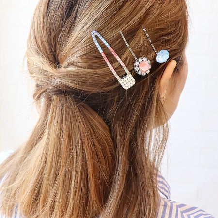 レシピNo.KR0743 貴和クリスタルのヘアクリップ&ヘアピン