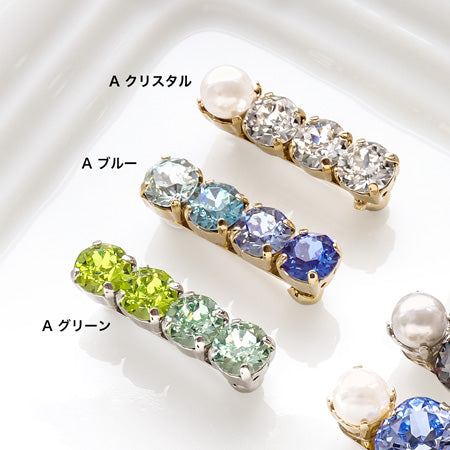 レシピNo.KR0745 貴和クリスタルのラインブローチ2種