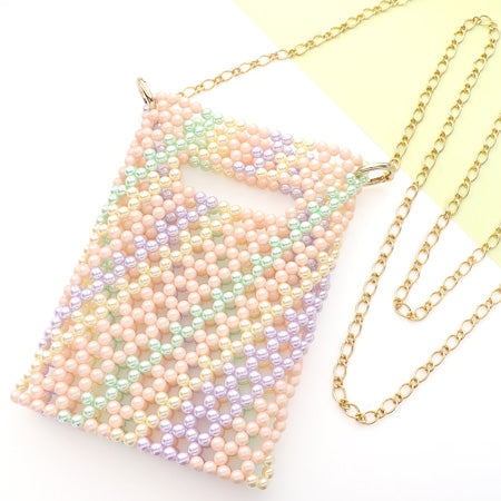 レシピNo.KR0746 パールのストライプスマホポーチ