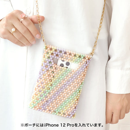 レシピNo.KR0746 パールのストライプスマホポーチ