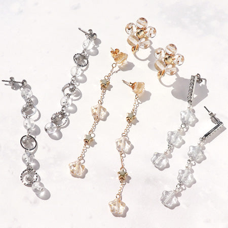 レシピNo.KR0753 チェコクリスタルレインのイヤーアクセサリー4種