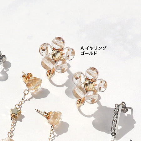 レシピNo.KR0753 チェコクリスタルレインのイヤーアクセサリー4種