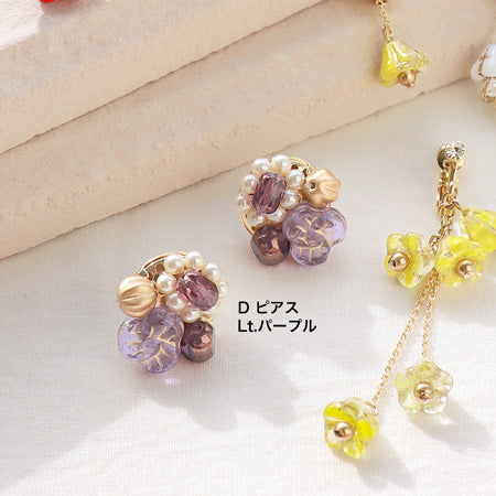 Recipe No.KR0754 4 types of Czech flower motif ear accessories