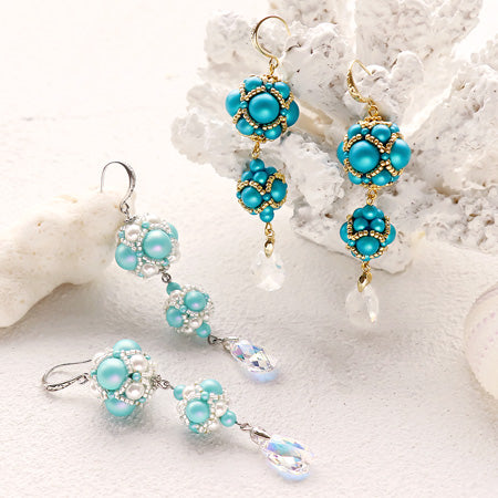 Recipe No.KR0762 Crystal pearl luxury summer earrings