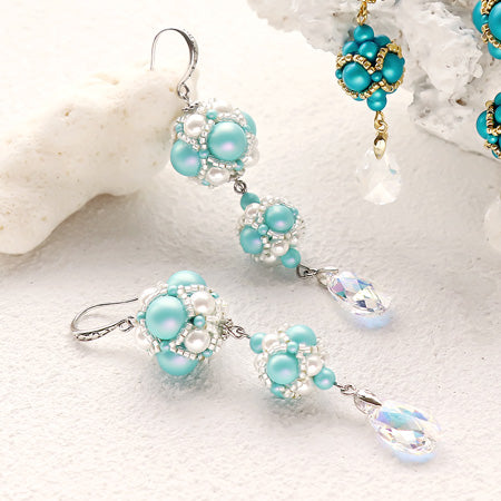 Recipe No.KR0762 Crystal pearl luxury summer earrings