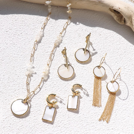 レシピNo.KR0778 シェルパーツのシンプルアクセサリー4種