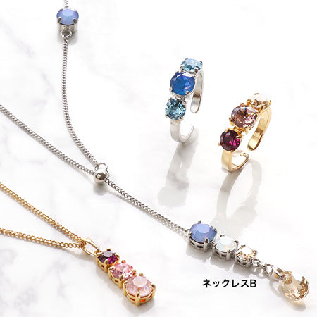 レシピNo.KR0811 貴和クリスタルのトリプルビジューアクセサリー3種