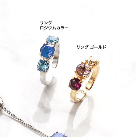 レシピNo.KR0811 貴和クリスタルのトリプルビジューアクセサリー3種