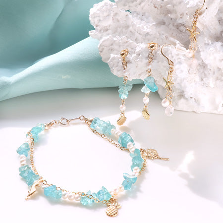 レシピNo.KR0814 K14ゴールドフィルドと半貴石のアクセサリー3種