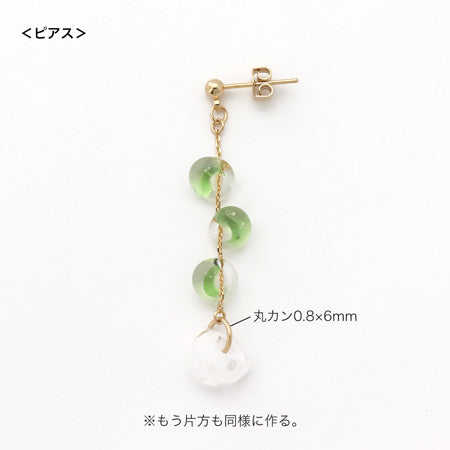 レシピNo.KR0816 ティアドロップビーズのスウィングイヤーアクセサリー2種