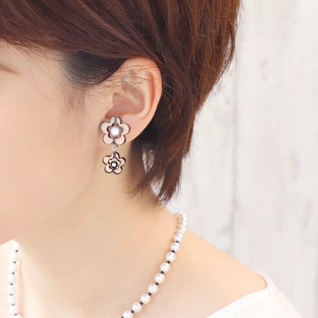 レシピNo.KR0821 チアフルフラワーのネック&イヤリング