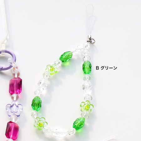 レシピNo.KR0823 ドイツ製アクリルのフラワースマホアクセサリー2種