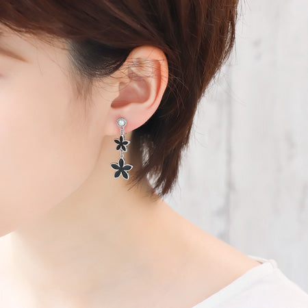 レシピNo.KR0824 フラワーチャームのモノトーンアクセサリー5種