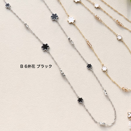 レシピNo.KR0825 フラワーチャームのモノトーンネックレス2種