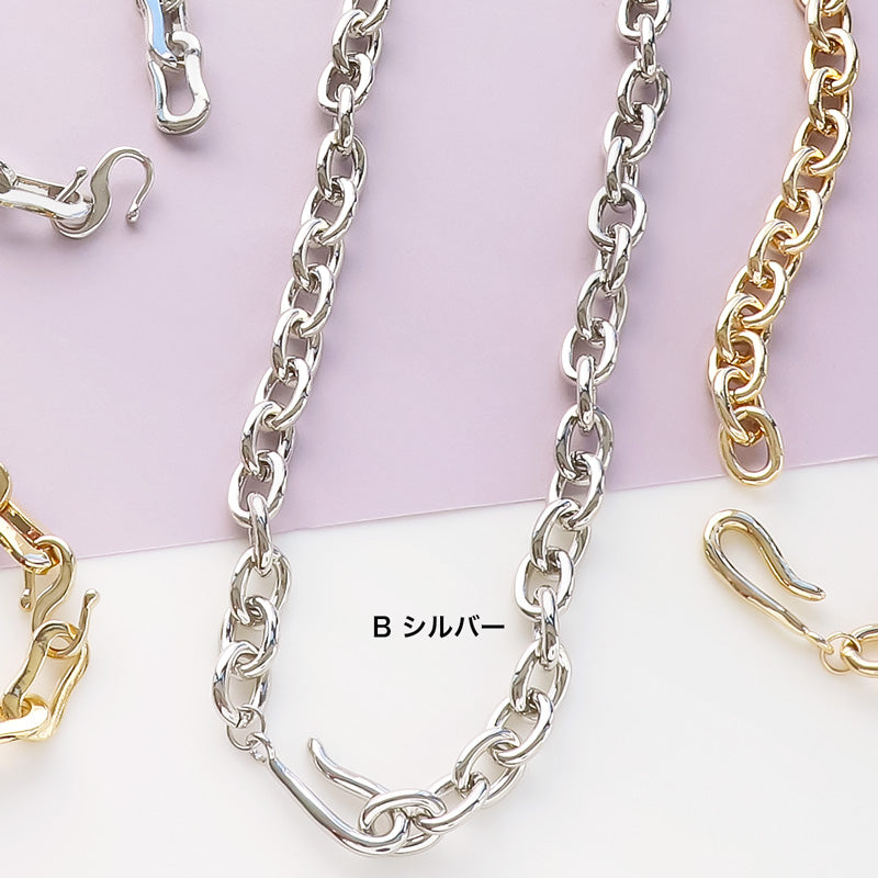レシピNo.KR0839 デザインチェーンのボリュームショートネックレス2種