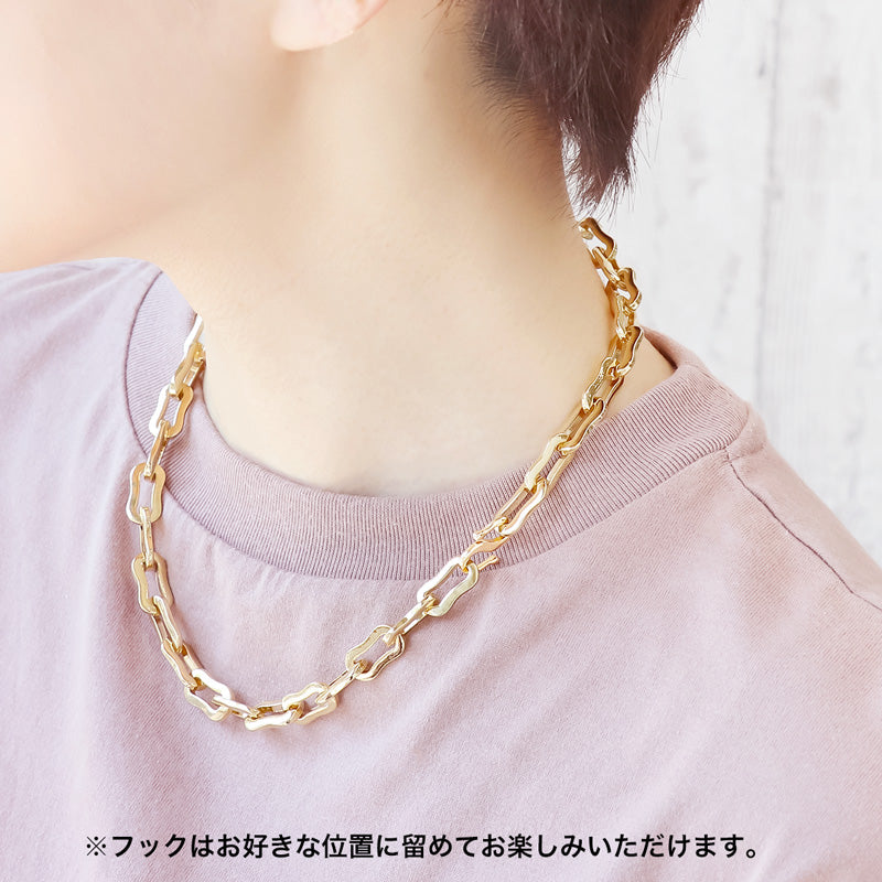 レシピNo.KR0839 デザインチェーンのボリュームショートネックレス2種