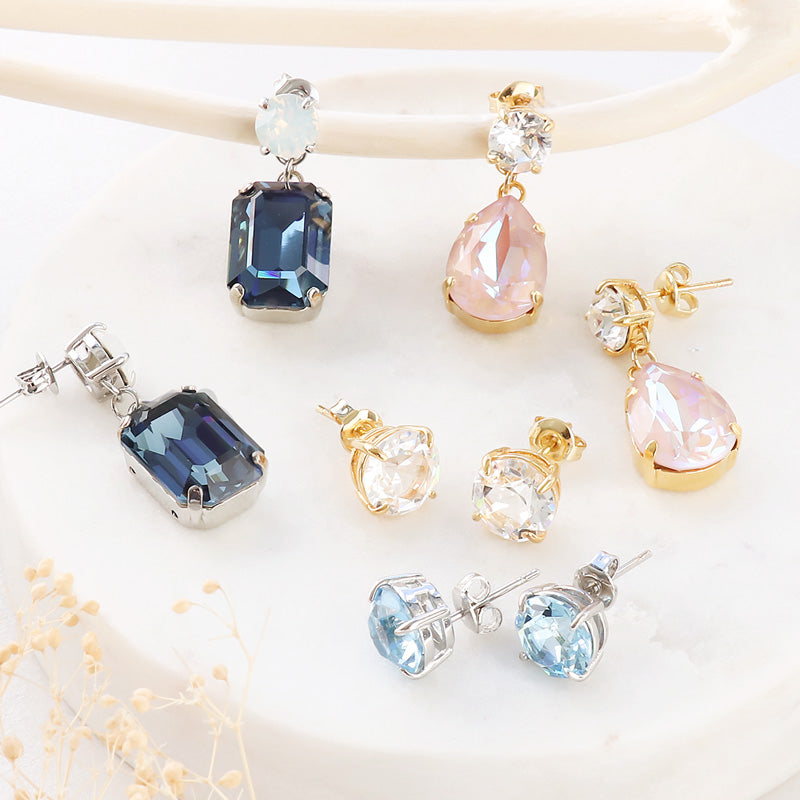 レシピNo.KR0847 貴和クリスタルのビジューピアス2種