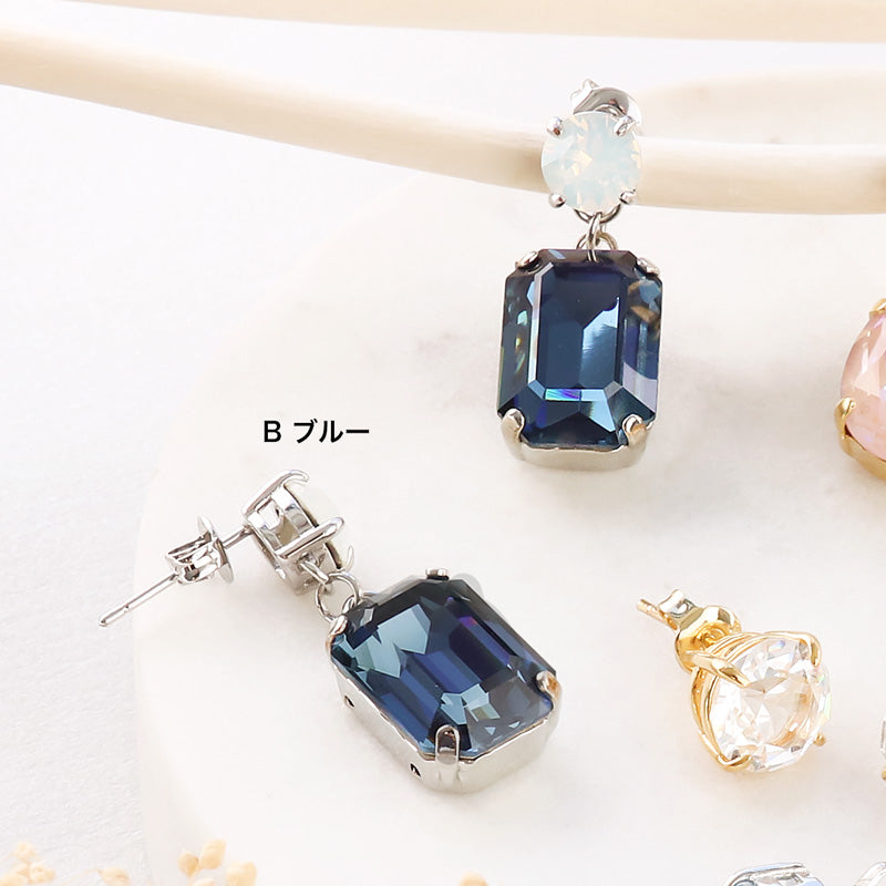 レシピNo.KR0847 貴和クリスタルのビジューピアス2種